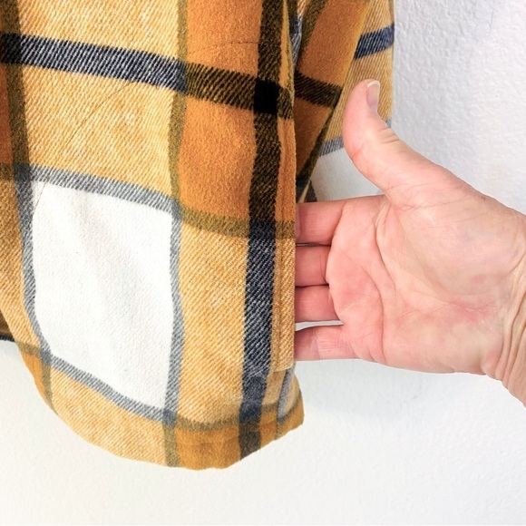 HFX Butterscotch Plaid Snap Front Shacket Shirt Jacket Size M - Picture 4 of 8